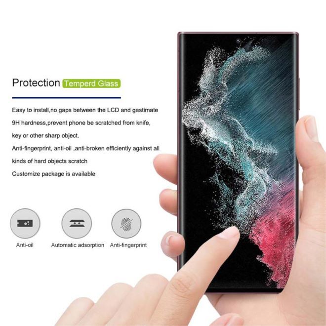Samsung Galaxy S23 Ultra Panzerglas 3D Full Cover - Full Glue Displayschutz (0.33 mm) - schwarz