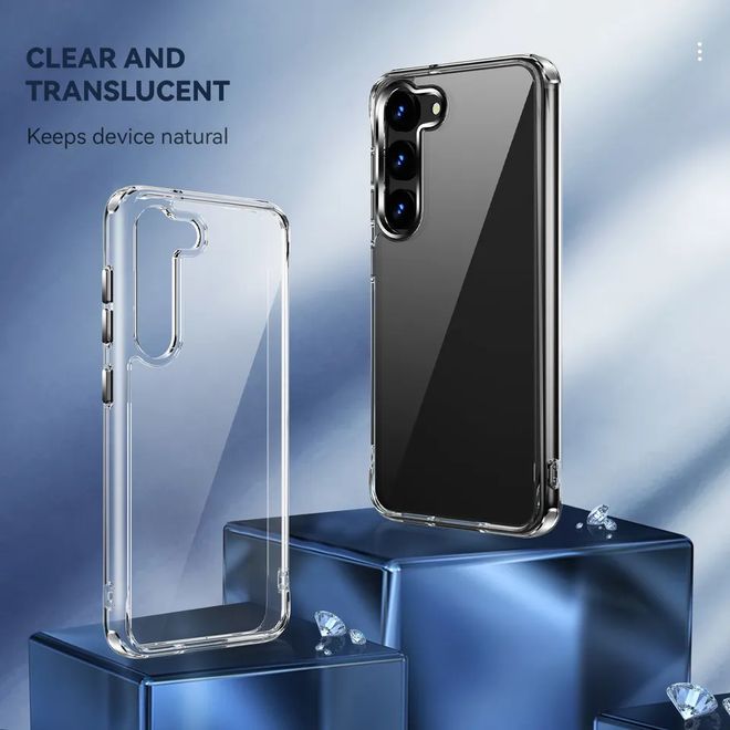 Samsung Galaxy S23 Hülle (PC / TPU Case) - Polycarbonat Rückseite + TPU Ränder - transparent