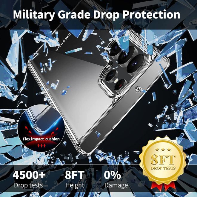 Samsung Galaxy S23 Ultra Hülle (PC / TPU Case) - Polycarbonat Rückseite + TPU Ränder - transparent