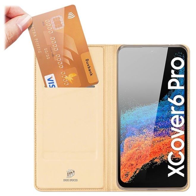 Dux Ducis - Samsung Galaxy Xcover6 Pro Hülle  - Handy Bookcover - Skin Pro Series - gold