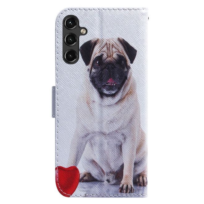 Samsung Galaxy A14 5G / 4G Handy Hülle - Leder Bookcover Image Series - Hund und Herz