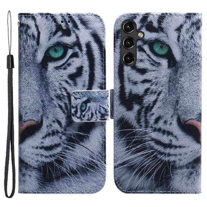 Samsung Galaxy A14 5G / 4G Handy Hülle - Leder Bookcover Image Series - Tiger