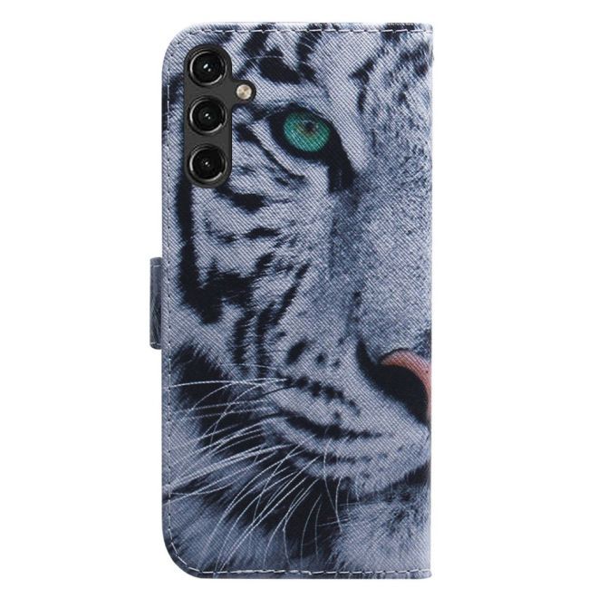 Samsung Galaxy A14 5G / 4G Handy Hülle - Leder Bookcover Image Series - Tiger