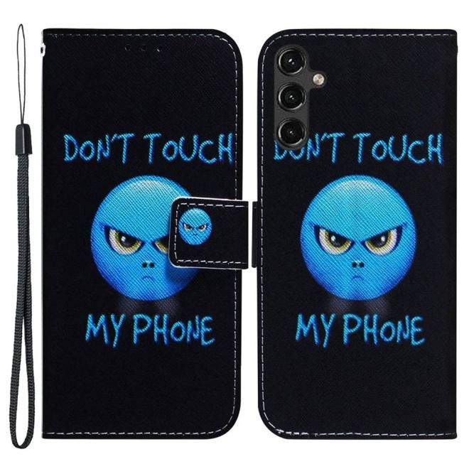 Samsung Galaxy A14 5G / 4G Handy Hülle - Leder Bookcover Image Series - fieser Smiley