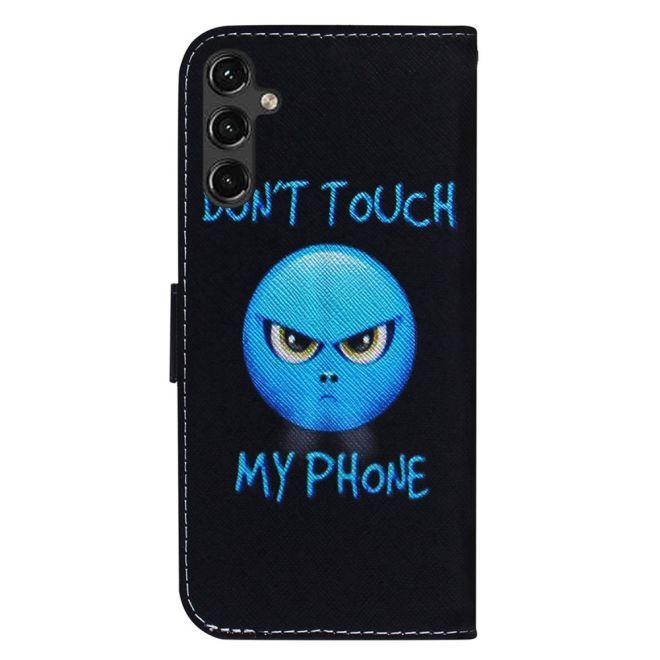 Samsung Galaxy A14 5G / 4G Handy Hülle - Leder Bookcover Image Series - fieser Smiley