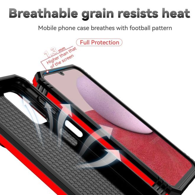 Samsung Galaxy A14 5G / 4G Hülle - Robustes Hardcase mit Kickstand - Kickstand Slide Cam Series - rot