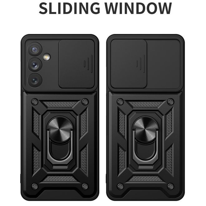 Samsung Galaxy A34 5G Hülle - Robustes Hardcase mit Kickstand - Kickstand Slide Cam Series - blau