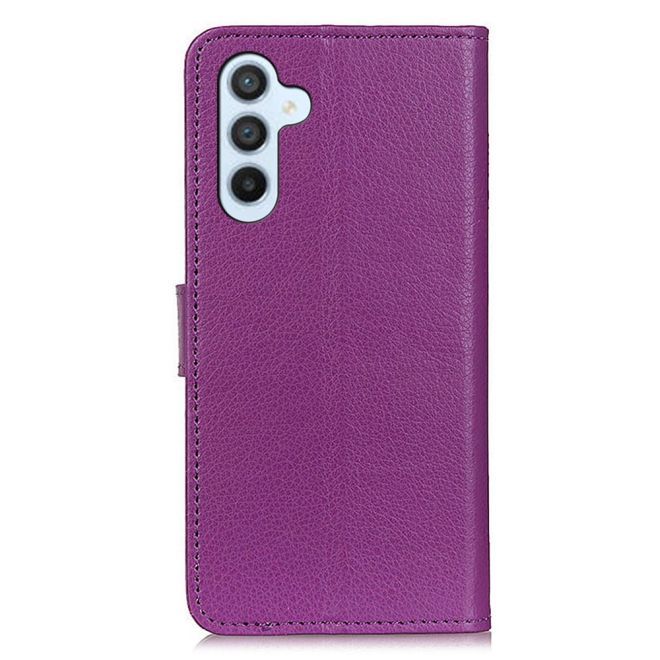 Samsung Galaxy A34 5G Handy Hülle - Litchi Leder Bookcover Series - purpur