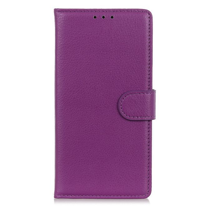 Samsung Galaxy A34 5G Handy Hülle - Litchi Leder Bookcover Series - purpur