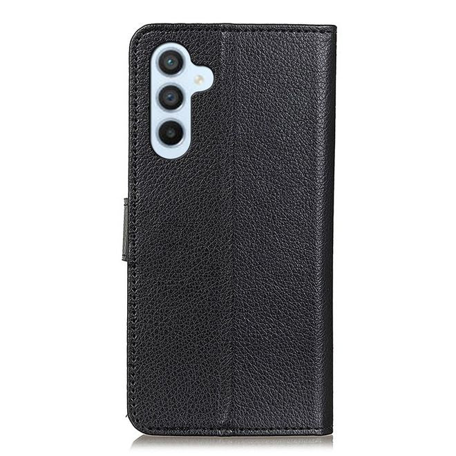 Samsung Galaxy A54 5G Handy Hülle - Litchi Leder Bookcover Series - schwarz
