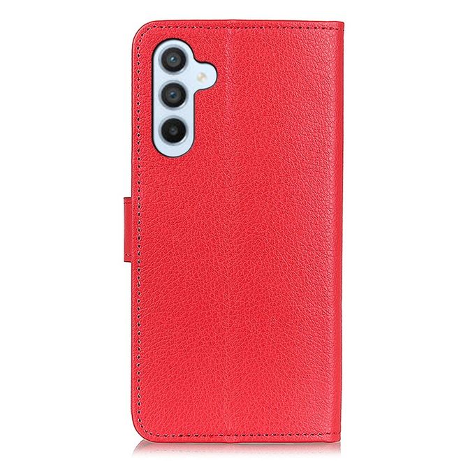 Samsung Galaxy A54 5G Handy Hülle - Litchi Leder Bookcover Series - rot