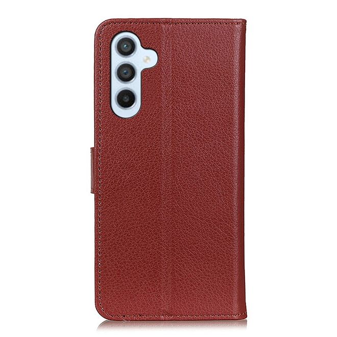 Samsung Galaxy A54 5G Handy Hülle - Litchi Leder Bookcover Series - braun