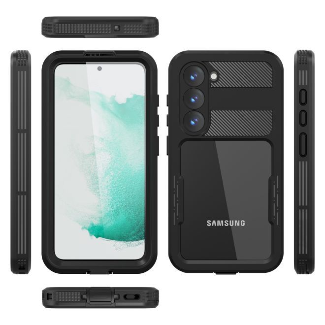 Samsung Galaxy S23 - 360 Grad Outdoor Hülle - Allwetterschutz (wasserdicht & stossfest) - schwarz