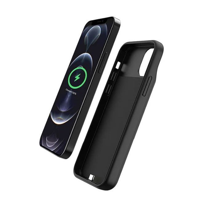 iPhone 12 / iPhone 12 Pro Backpack Akku Case (3500mAh) Schutzhülle - Max Charging Series - schwarz
