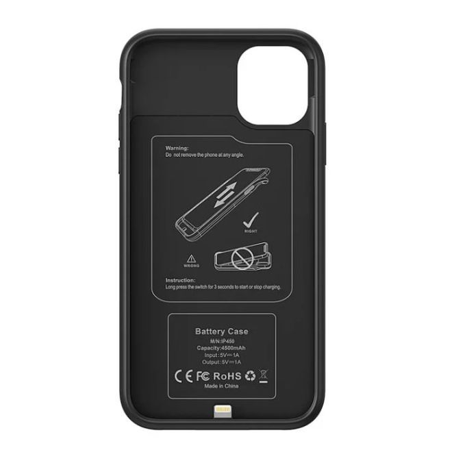 iPhone 11 Backpack Akku Case (4500mAh) Schutzhülle - Max Charging Series - schwarz