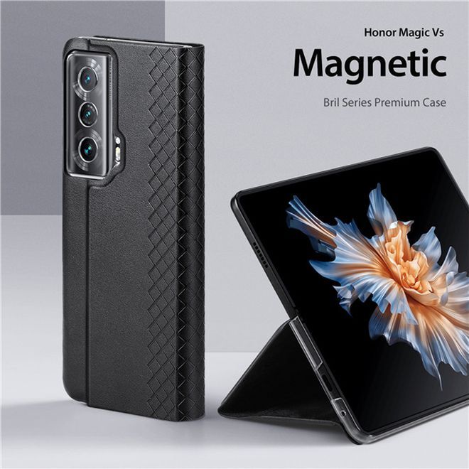 Dux Ducis - Honor Magic Vs Hülle - Leder Case - Bril Series - schwarz