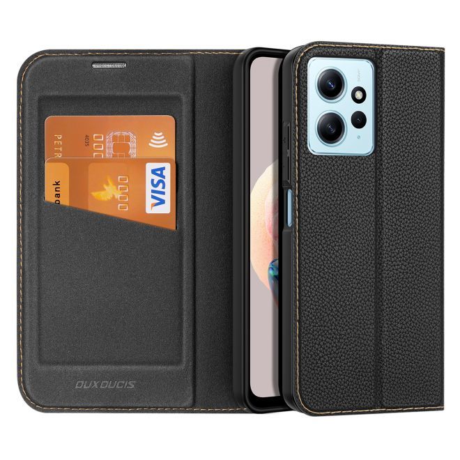 Dux Ducis - Xiaomi Redmi Note 12 4G Hülle - Handy Bookcover - Skin X2 Series - schwarz
