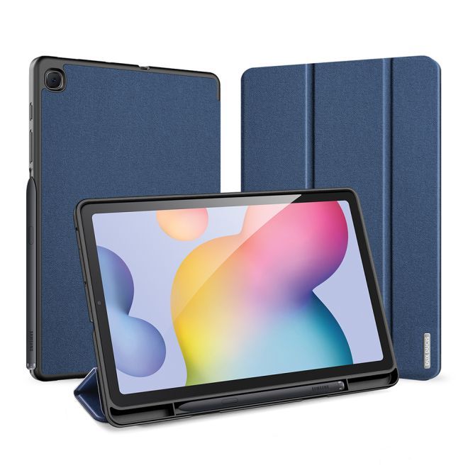 Dux Ducis - Samsung Galaxy Tab S6 Lite Hülle - Leder Smart Flip Case - Domo Series - blau