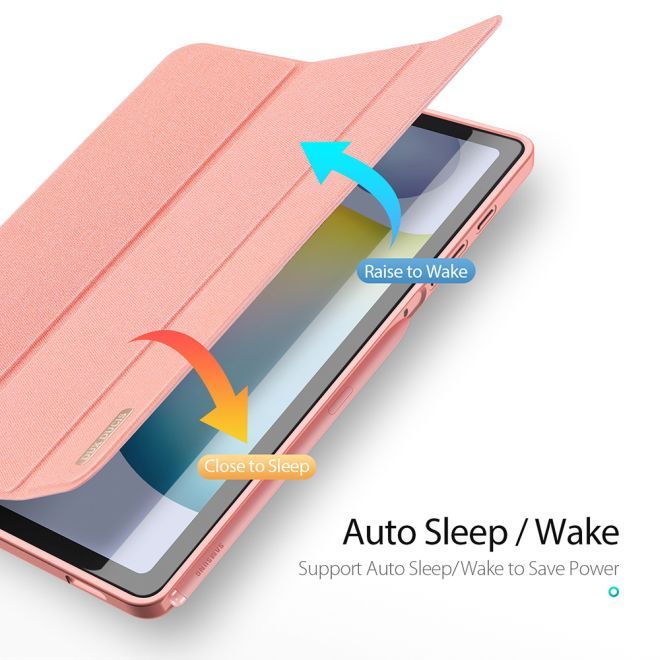 Dux Ducis - Samsung Galaxy Tab S6 Lite Hülle - Leder Smart Flip Case - Domo Series - pink