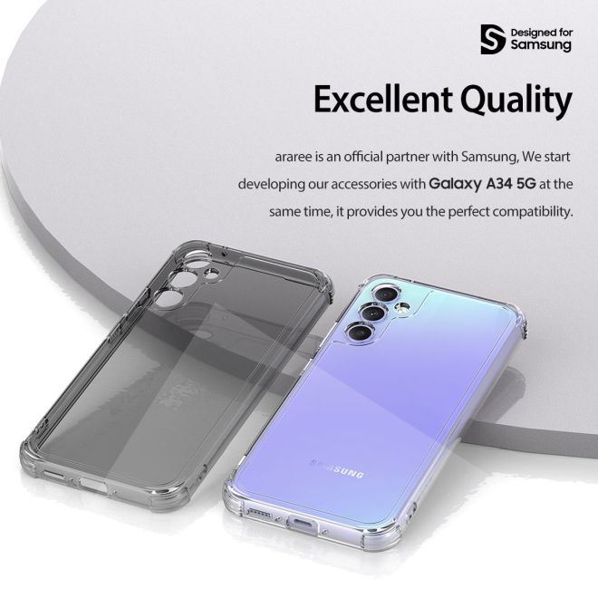 Araree - Samsung Galaxy A34 5G Hülle - Case aus TPU Plastik - Anti-Slip Grip - Flexield Series - Made in Korea - schwarz