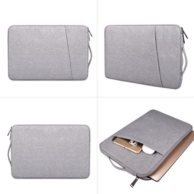 Notebook Tasche bis 15.4 Zoll - Schutzhülle Sleeve - wasserabweisendes Material - Work Series - grau