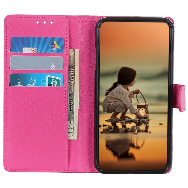 Motorola Moto G23 / G13 Handy Hülle - Litchi Leder Bookcover Series - pink