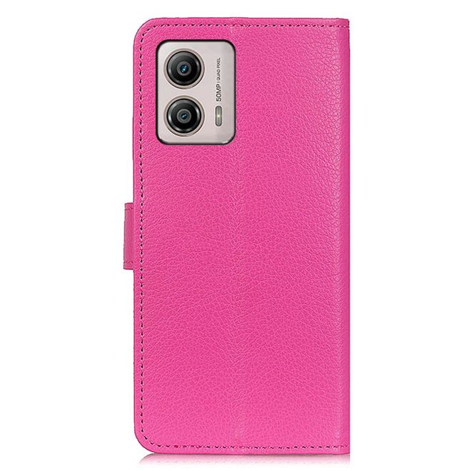Motorola Moto G23 / G13 Handy Hülle - Litchi Leder Bookcover Series - pink