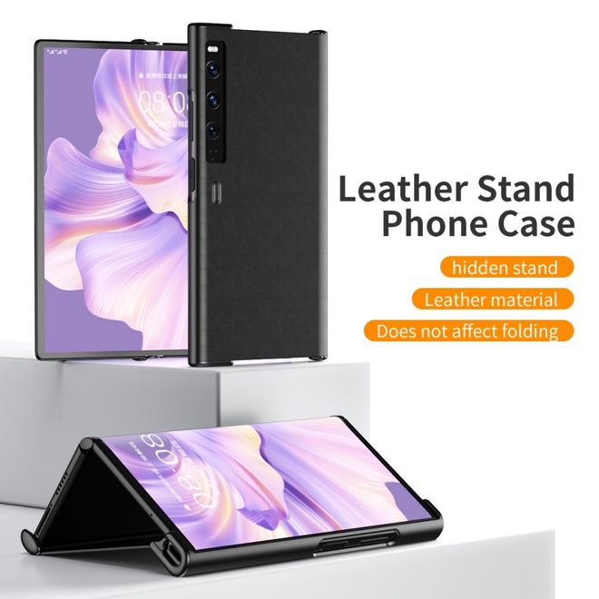 Huawei Mate Xs 2 Hülle - Leder Backcover - Hard Leather Series - schwarz