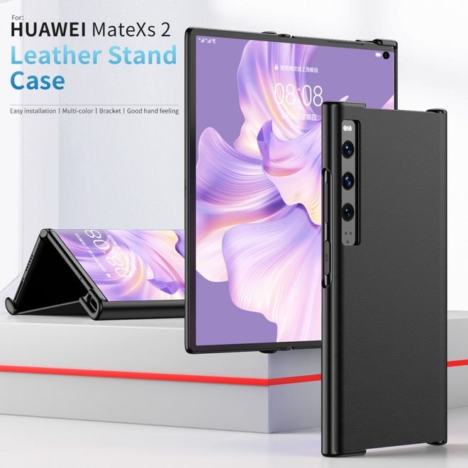 Huawei Mate Xs 2 Hülle - Leder Backcover - Hard Leather Series - schwarz