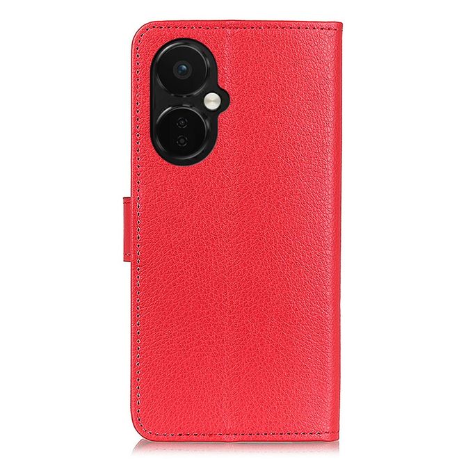 OnePlus Nord CE 3 Lite Handy Hülle - Litchi Leder Bookcover Series - rot