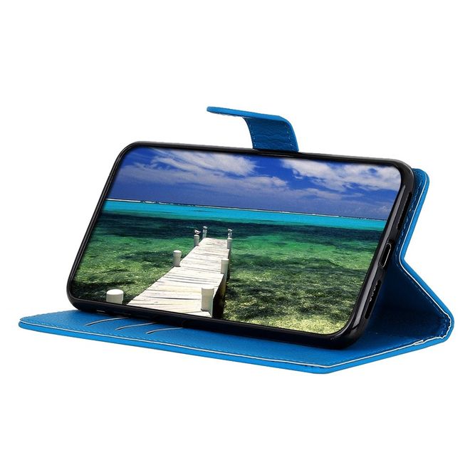 OnePlus Nord CE 3 Lite Handy Hülle - Litchi Leder Bookcover Series - blau