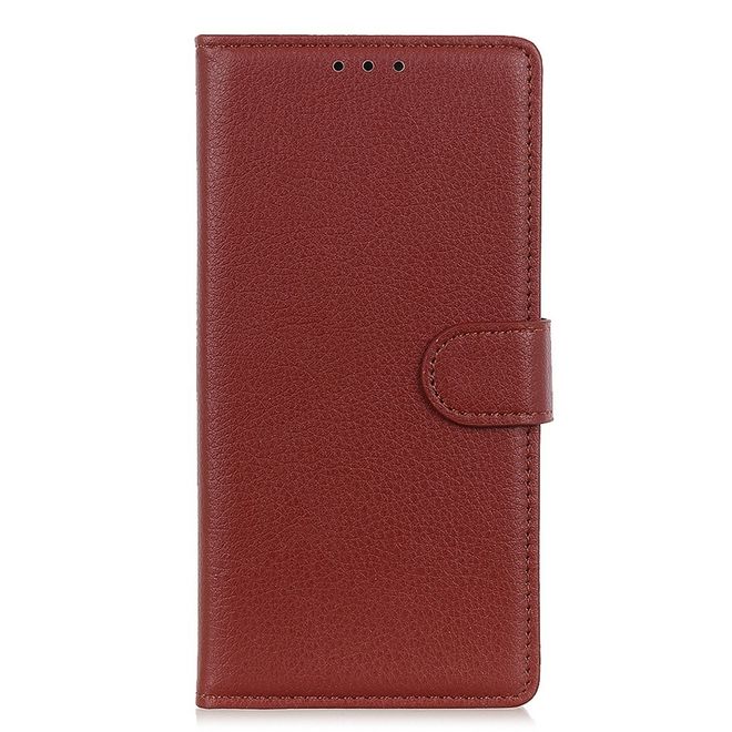 OnePlus Nord CE 3 Lite Handy Hülle - Litchi Leder Bookcover Series - braun