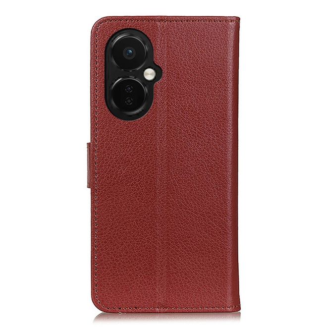 OnePlus Nord CE 3 Lite Handy Hülle - Litchi Leder Bookcover Series - braun