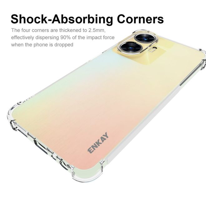 Enkay - Realme C55 Handyhülle - Robustes TPU Softcase - Air-Cushion Case Series  - transparent