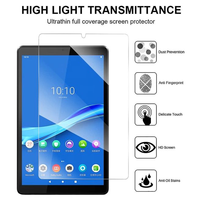 Lenovo Tab M8 (4th Gen) Schutzglas - Displayschutz aus gehärtetem Glas - Full Screen - transparent