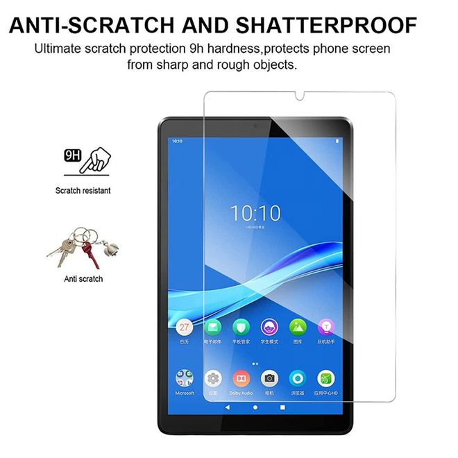 Lenovo Tab M8 (4th Gen) Schutzglas - Displayschutz aus gehärtetem Glas - Full Screen - transparent