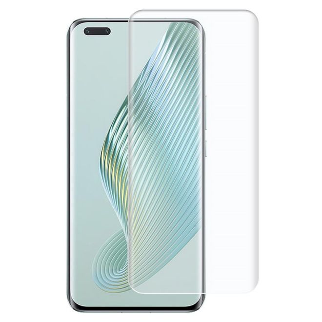 Rurihai - Honor Magic5 Schutzglas - Displayschutz aus gehärtetem Glas - 3D-Curved - UV-Liquid Series - transparent