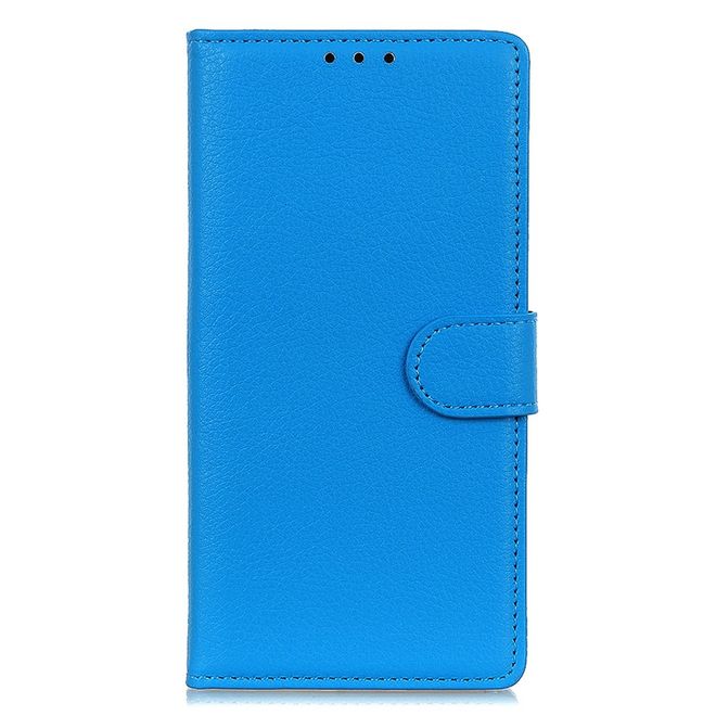 Nokia C22 Handy Hülle - Litchi Leder Bookcover Series - blau