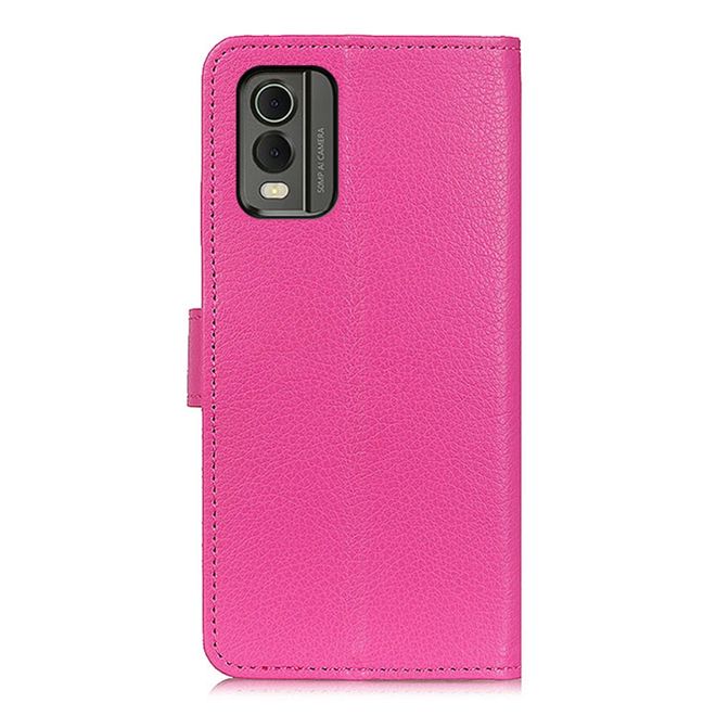 Nokia C32 Handy Hülle - Litchi Leder Bookcover Series - pink