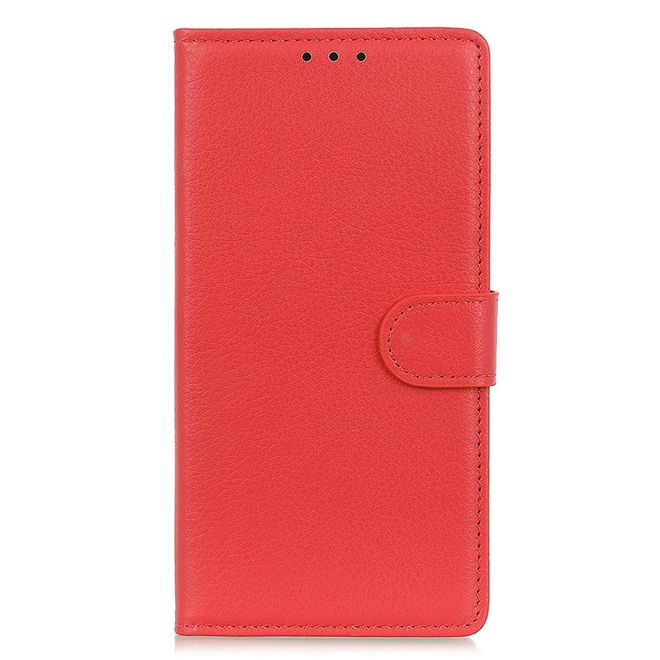 Motorola Edge 40 Pro Hülle - Litchi Leder Bookcover Series - rot