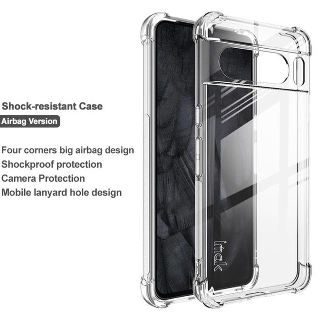 Imak - Google Pixel 8 Pro Hülle - Robustes Softcase aus TPU - Air Cushion Fallschutz - Trendy Series - transparent