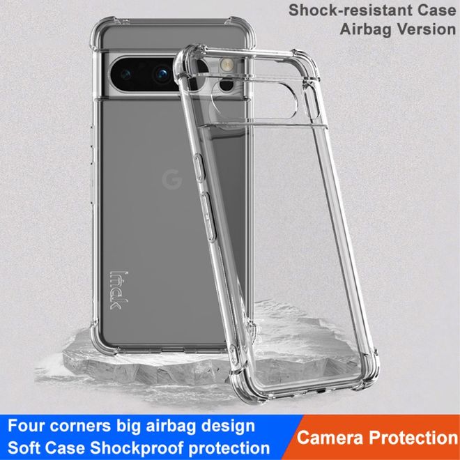 Imak - Google Pixel 8 Pro Hülle - Robustes Softcase aus TPU - Air Cushion Fallschutz - Trendy Series - transparent