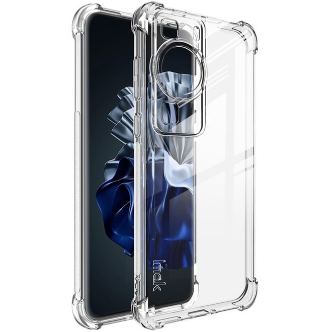 Imak - Huawei P60 Pro Hülle - Robustes Softcase aus TPU - Air Cushion Fallschutz - Trendy Series - transparent