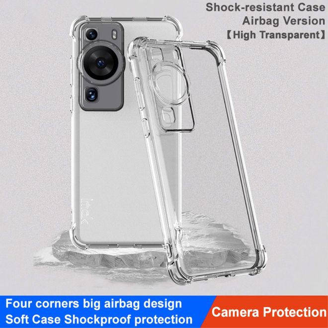 Imak - Huawei P60 Pro Hülle - Robustes Softcase aus TPU - Air Cushion Fallschutz - Trendy Series - transparent