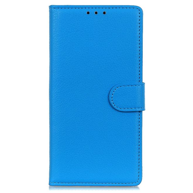 Google Pixel 8 Hülle - Litchi Leder Bookcover Series - blau
