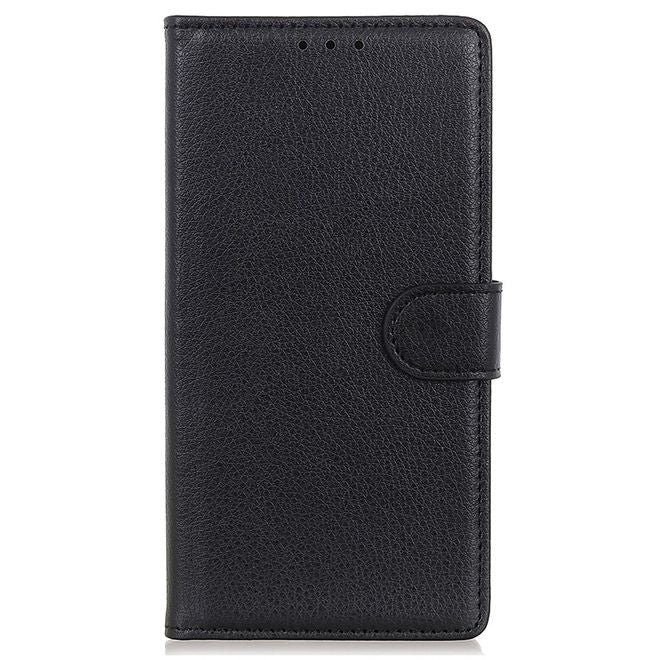 Google Pixel 8 Hülle - Litchi Leder Bookcover Series - schwarz