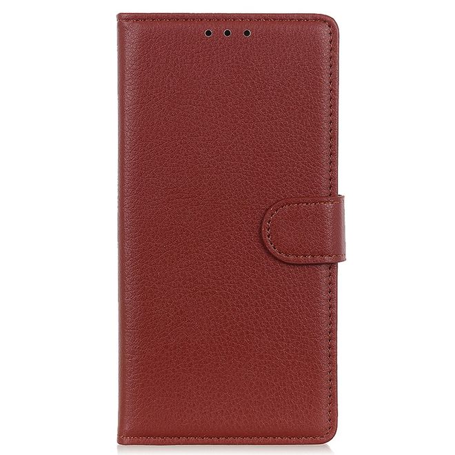 Google Pixel 8 Hülle - Litchi Leder Bookcover Series - braun