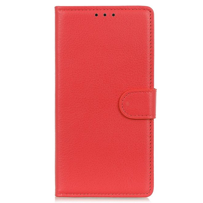 Google Pixel 8 Hülle - Litchi Leder Bookcover Series - rot