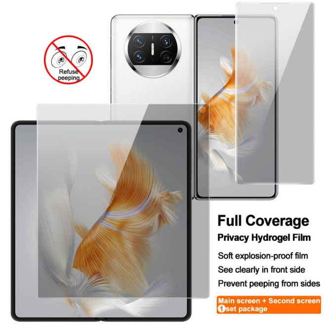 Imak - Huawei Mate X3 Hydrogel TPU Schutzfolie - Privacy Displayschutz - Full Sreeen - schwarz