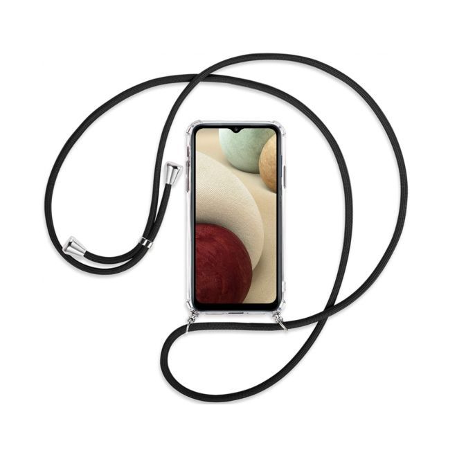 iPhone 14 genuine leather shoulder strap with 3 compartments - incl. clear TPU MagSafe crossbody case - camel
